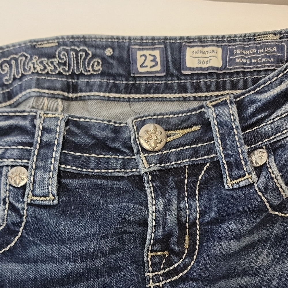 Miss Me Blue Boot Cut Jeans with Classic Indigo Wash - Picture 2 of 7